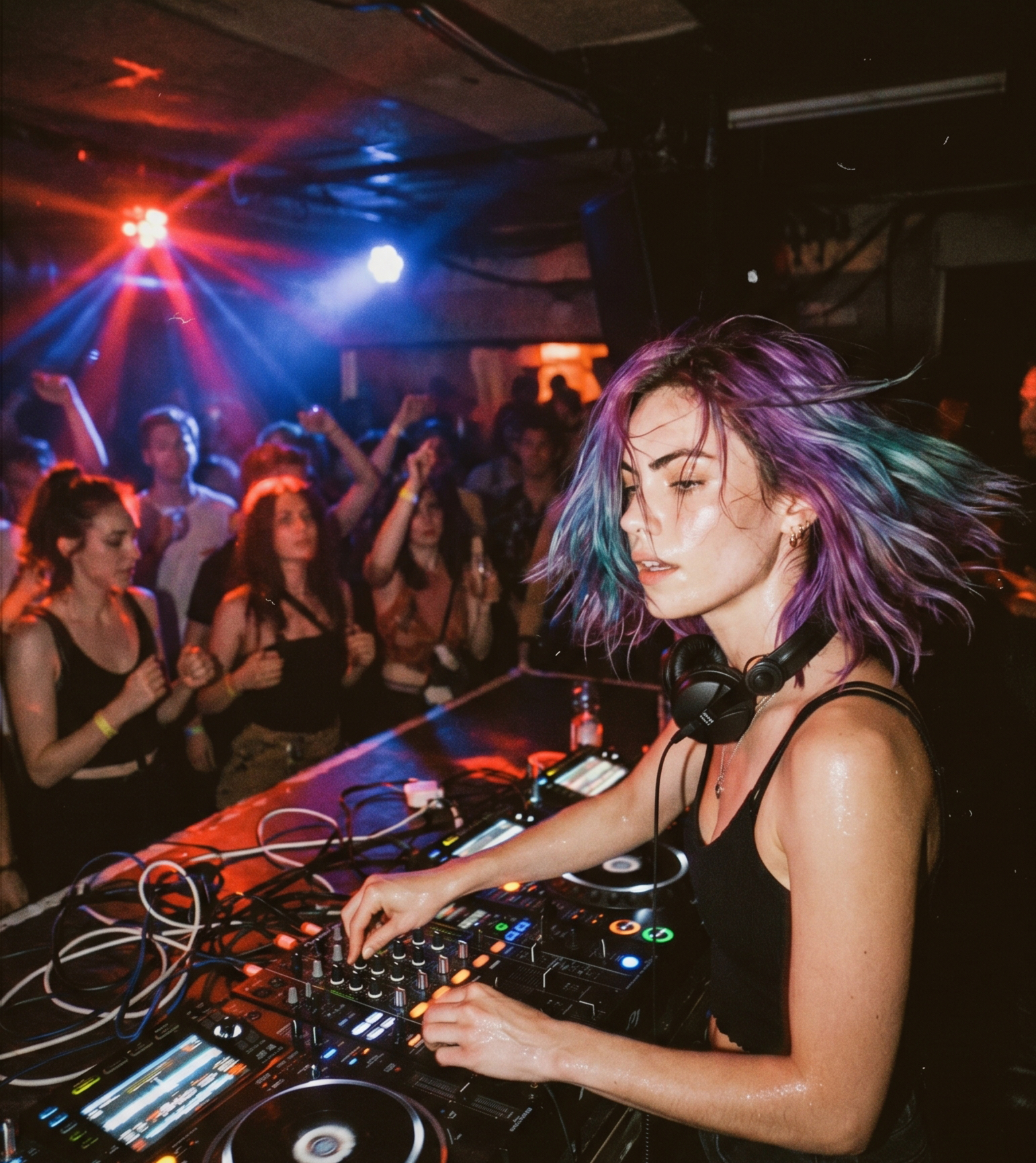 R3I DJing in front of a crowd.